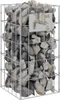 vidaXL Gabionen Wasserhahn Silber 26 x 25 x 50 cm Edelstahl Produktbild-Vorschau 3