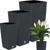Prosperplast 3er-Set Blumentopf | Rato Square | Anthrazit | Anteprima dell’immagine prodotto 1