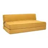 Miliboo - 2-Sitzer Schlafsofa in senfgelbem Stoff mit Produktbild-Vorschau 3