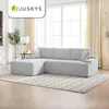 Juskys Sofa Coredo - Hellgrau, moderne Couch aus Cord mit Produktbild-Vorschau 7