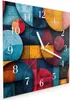 Wanduhr aus Glas mit Motiv Bunte Kreise- 30 x 30 cm - inkl. Produktbild-Vorschau 2