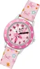 A close-up, studio shot of a child's watch with a pink Minnie Mouse theme. Produktbild-Vorschau