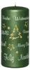 Weihnachtskerzen Merry Christmas Grün Matt 13 x 7 cm, 3 Produktbild-Vorschau 1