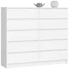 Commode blanche de 140 cm de large avec 10 tiroirs, chambre Voir les images du produit 8
