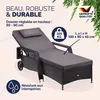 Casaria® Chaise longue en polyrotin Noir Anthracite coussin Voir les images du produit 2