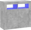 vidaXL Sideboard avec lampes LED gris béton 80x35x75 cm Voir les images du produit 2