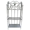 A metal baker's rack with decorative scrollwork and floral accents. Produktbild-Vorschau