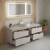 A modern bathroom vanity with a sink and mirror. Anteprima dell’immagine prodotto