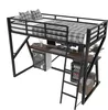 Lit mezzanine 90x200 cm avec éclairage LED, bureau, Voir les images du produit 7