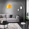 cagü: Design Bogenlampe LUXX Orange mit Marmorfuß Weiß Produktbild-Vorschau 1