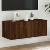 TV-Wandschrank mit LED-Leuchten Braun Eichen-Optik 80x35x31 Produktbild-Vorschau 1