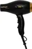 A black and gold hair dryer is shown against a white background. Podgląd zdjęcia produktu