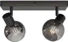 hoftronic LED-Deckenleuchte 2 Spots Rauchglas Schwarz E14 Produktbild-Vorschau 1