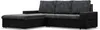 Links Ecksofa mit Schlaffunktion Aurora, Schwarz + Schwarz Produktbild-Vorschau 1