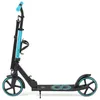 A black and blue scooter is shown against a white background. Voir les images du produit
