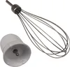 A whisk attachment and a white plastic adapter for a hand blender, isolated on a white background. Produktbild-Vorschau