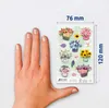 Deko Sticker Papier Blumen mehrfarbig 26 Aufkleber. Produktbild-Vorschau 3