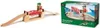 A wooden toy lifting bridge and its packaging are shown against a white background. Podgląd zdjęcia produktu