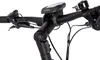 A close-up view of an e-bike's handlebars, showing the display unit, bell, and brake levers. Produktbild-Vorschau