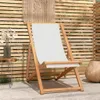 vidaXL Liegestuhl Teak 56x105x96 cm Creme Produktbild-Vorschau 2
