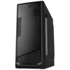 A black computer case shown from a three-quarter angle against a white background. Produktbild-Vorschau