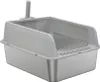 A gray and silver litter box with a scoop attached to the side. Produktbild-Vorschau