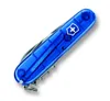 A blue transparent Victorinox Swiss Army knife is shown on a white background. Produktbild-Vorschau