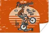 MuchoWow® Poster Mann - Fahrrad - Retro 60x40 cm - Produktbild-Vorschau 1