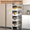 Schmaler 5-stöckiger Küchen-Rollwagen mit Holzplatte, Produktbild-Vorschau 4