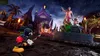 Mickey Mouse is painting a scene with a spooky, stylized amusement park in the background. Produktbild-Vorschau