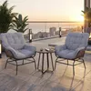Set di 2 sedie da giardino HWC-P75, poltrona da giardino, Anteprima dell’immagine prodotto 1