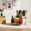 Modernes Design liegend Patchwork Bergère Sessel Throne Produktbild-Vorschau 2