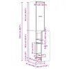 A diagram showing the dimensions of a tall cabinet. Produktbild-Vorschau