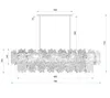 A technical drawing of a chandelier with dimensions indicated. Anteprima dell’immagine prodotto