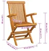 vidaXL Gartenstühle mit Creme Kissen 4 Stk. Massivholz Teak Produktbild-Vorschau 6