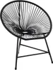 A black rattan chair with a metal frame, shown on a white background. Náhled obrázku produktu