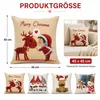 Weihnachtskissenbezüge 4er Set 45x45 cm aus Leinenstoff, Produktbild-Vorschau 2