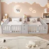 Letto per bambini 90x200 cm in legno, color grigio, con Anteprima dell’immagine prodotto 4