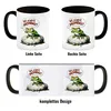 Mürrischer Frosch auf Stein Kaffeebecher in schwarz mit Produktbild-Vorschau 4