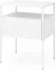 A white nightstand with a drawer and an open shelf, shown from the front. Náhled obrázku produktu