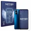 A product shot featuring a phone, its screen protector, and the product packaging. Produktbild-Vorschau