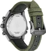The back of a watch with a green fabric strap. Podgląd zdjęcia produktu