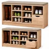Scarpiera con panchina, stile industriale, finitura sonoma, Anteprima dell’immagine prodotto 1