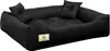 A black dog bed with two small pillows on a white background. Anteprima dell’immagine prodotto