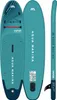 A teal and dark blue inflatable paddleboard and its paddle are displayed against a white background. Produktbild-Vorschau