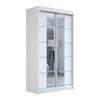 A white sliding door wardrobe with mirrored panels. Produktbild-Vorschau