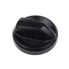 A black plastic cap with a textured grip, isolated on a white background. Produktbild-Vorschau