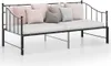 vidaXL Ausziehsofa Bettgestell Schwarz Metall 90x200 cm - Produktbild-Vorschau 2