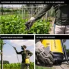A collage of images showing a person using a Stanley battery-powered sprayer in a garden, highlighting its features. Podgląd zdjęcia produktu