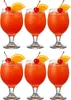 Six glasses of red cocktails with orange slices and cherries. Podgląd zdjęcia produktu